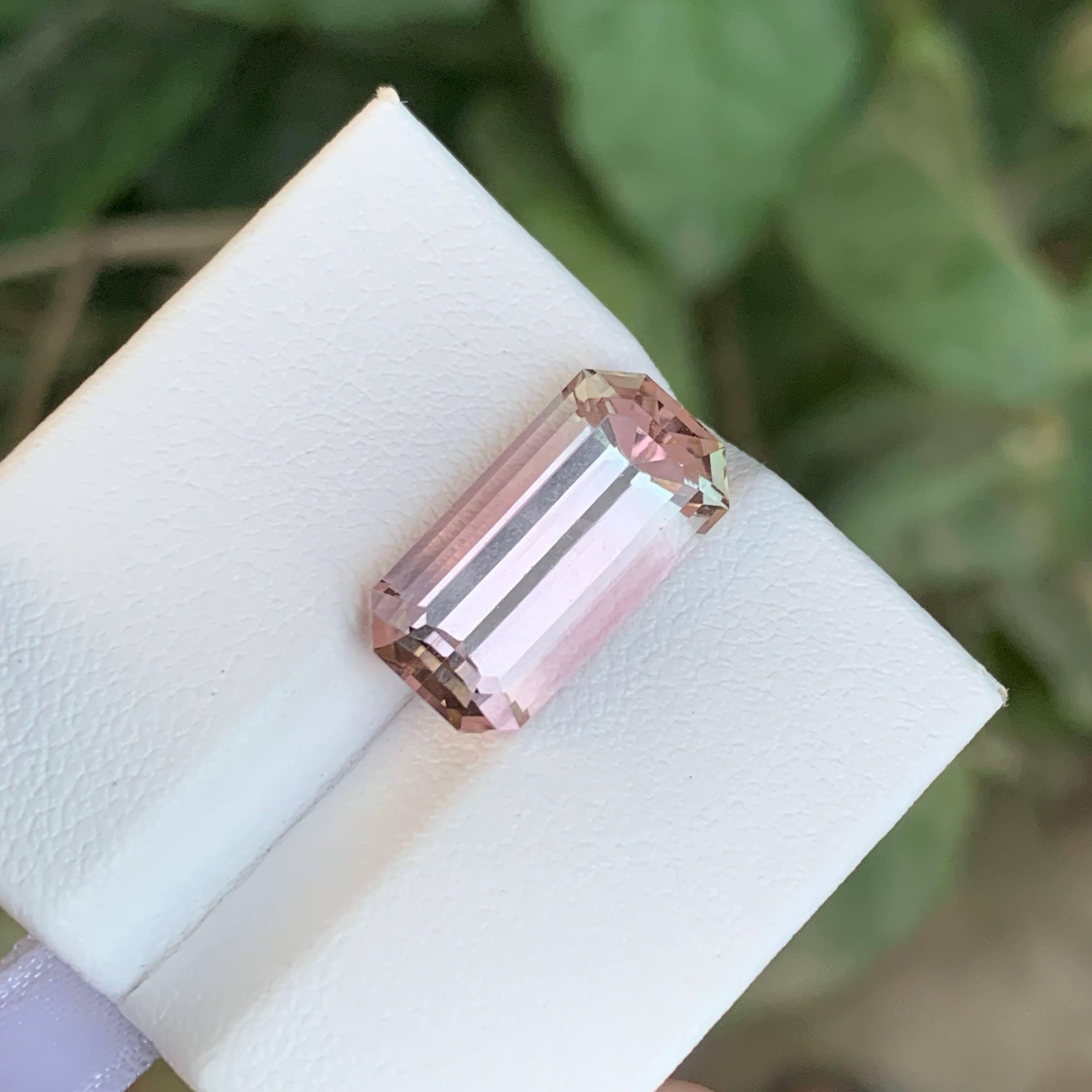 7.35 Carat Natural Loose Bi Color Tourmaline Stone Emerald Cut Afghan Gemstone (pierre précieuse afghane de taille émeraude) Neuf - En vente à Bangkok, TH