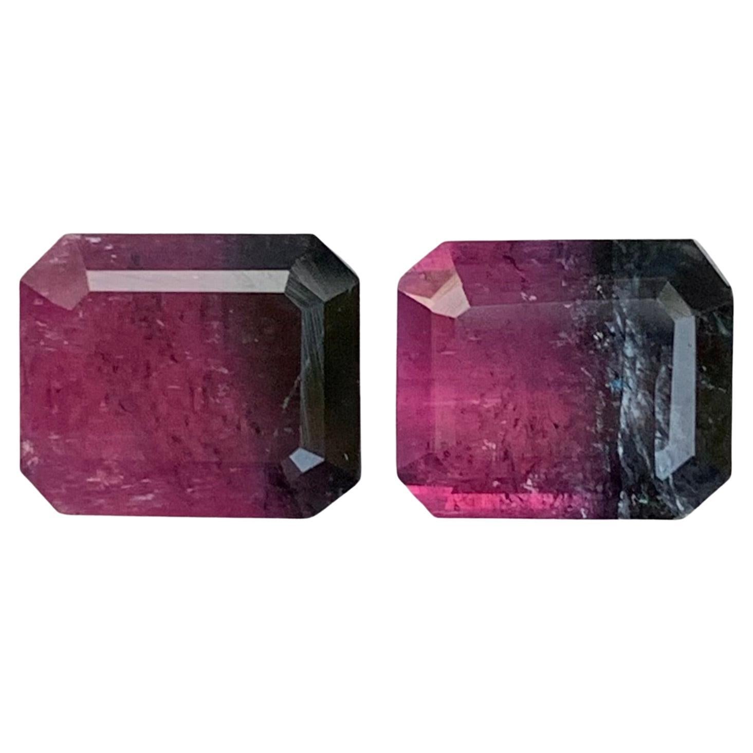 7.35 Carat Natural Loose Bi Colour Tourmaline Emerald Shape Gemstone (pierre précieuse en forme d'émeraude)