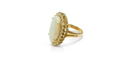 7.35 Carat Oval Opal and Diamond Ring
