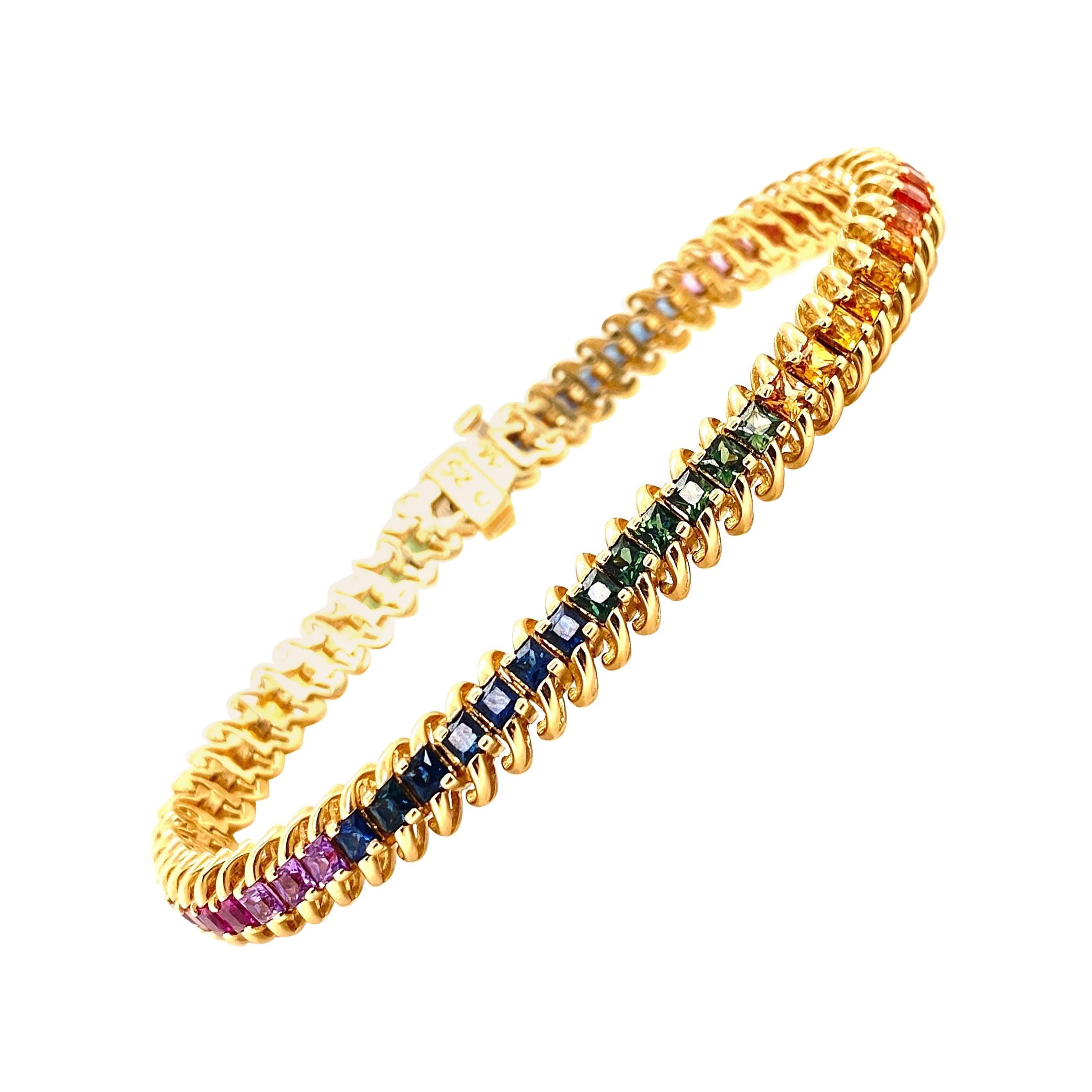 7.35 Carat Rainbow Sapphire Bracelet