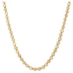 Collier de tennis en or jaune 18 carats à diamants Timeless de 7,35 carats Cadeau pour femmes