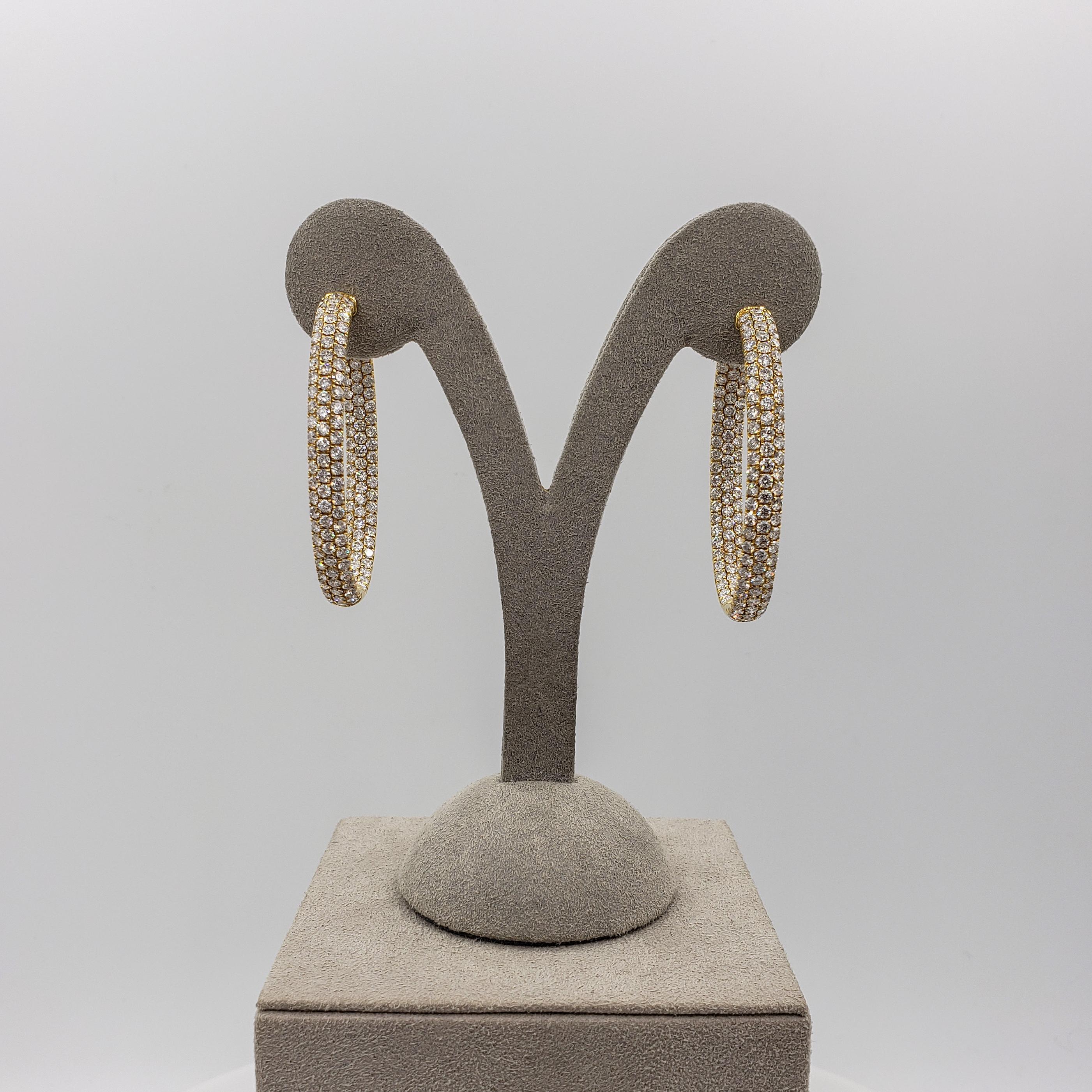 micro pave diamond hoop earrings