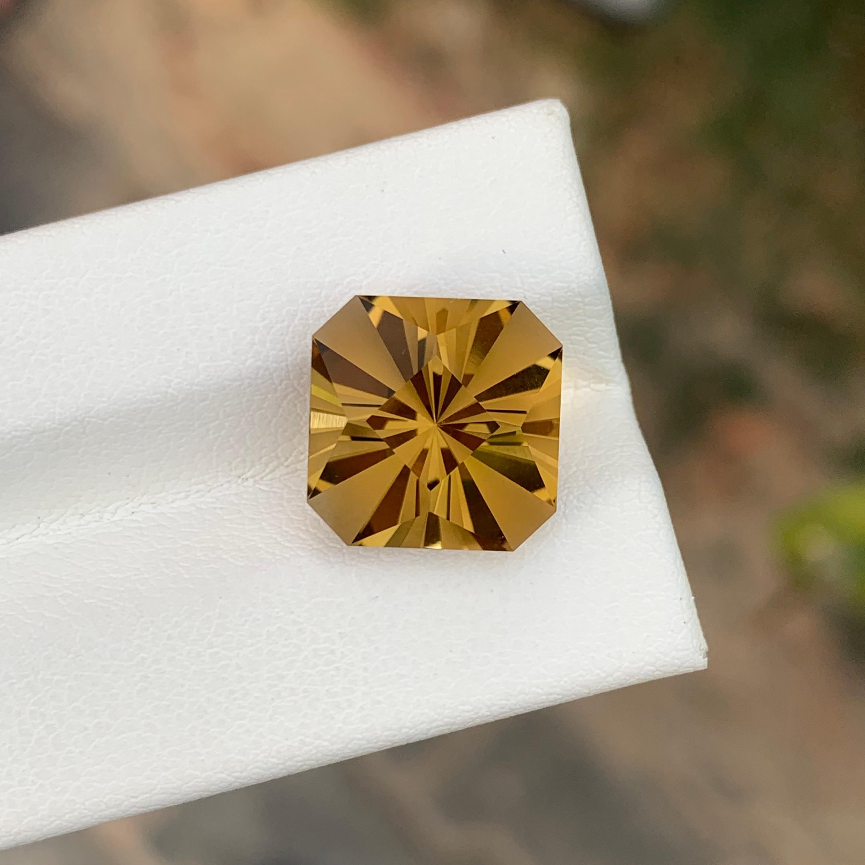 7,35 Karat Perfekter Oktagon Hanami-Schliff Lose Citrin Edelstein im Angebot 4