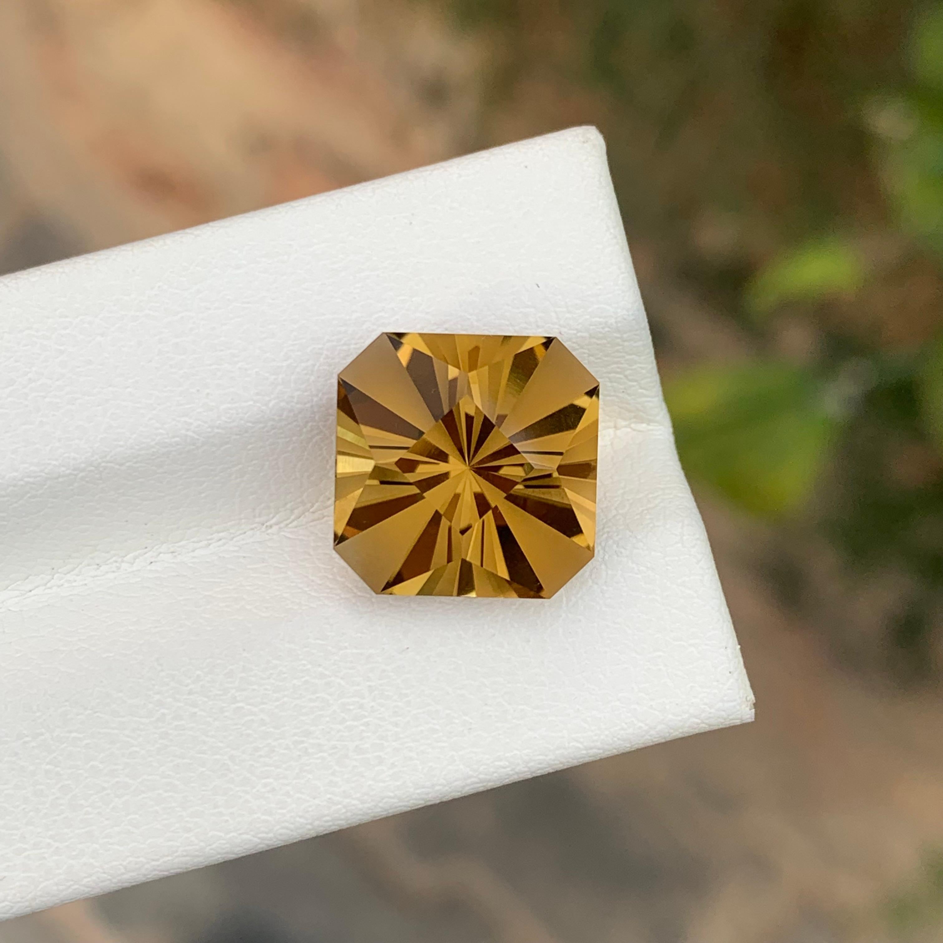 7,35 Karat Perfekter Oktagon Hanami-Schliff Lose Citrin Edelstein im Angebot 5