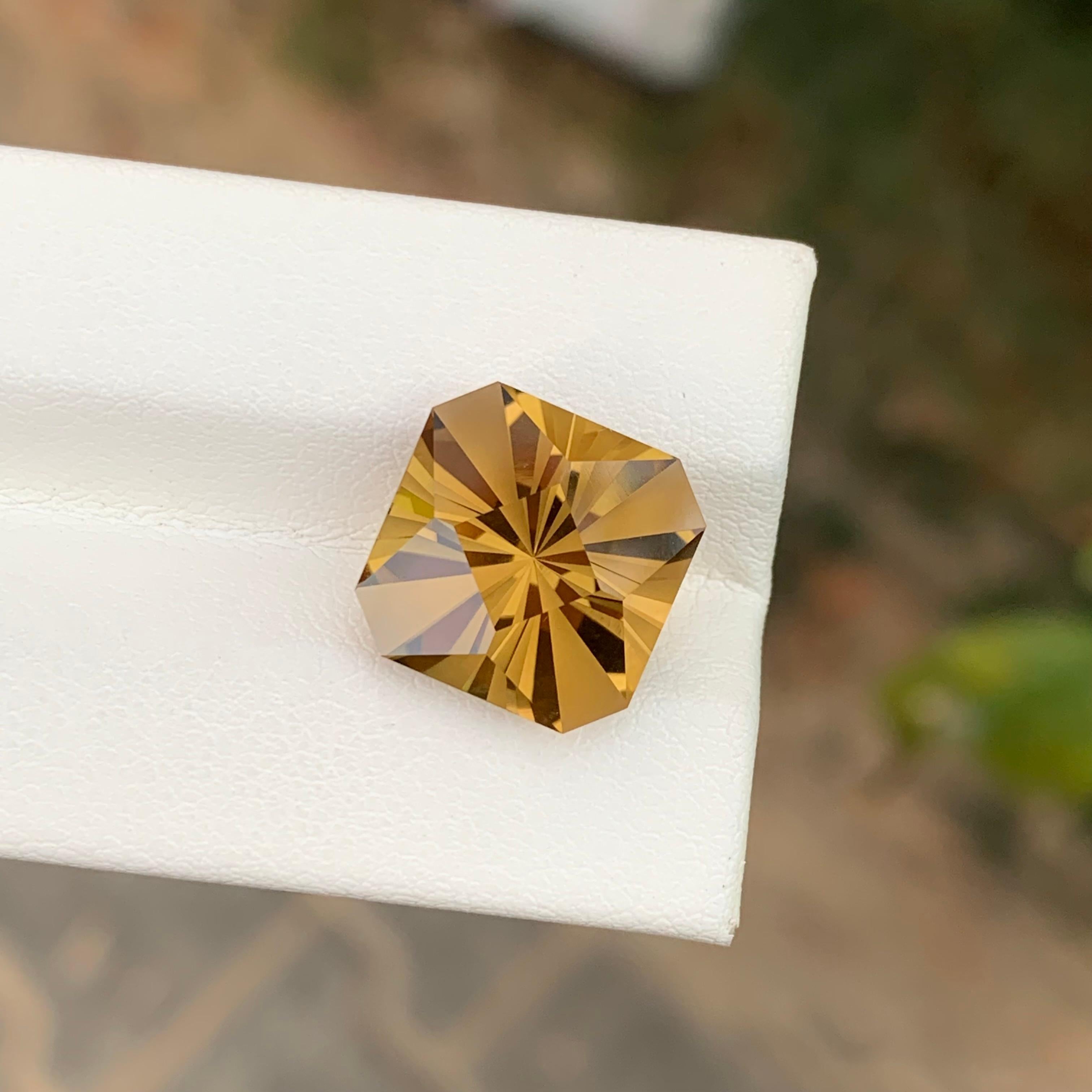 7,35 Karat Perfekter Oktagon Hanami-Schliff Lose Citrin Edelstein im Angebot 6