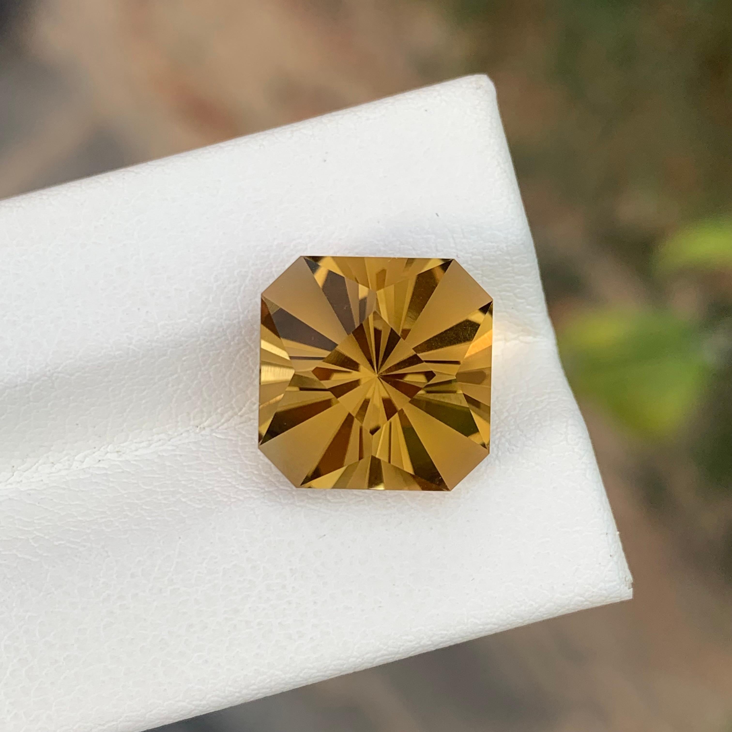7,35 Karat Perfekter Oktagon Hanami-Schliff Lose Citrin Edelstein (Arts and Crafts) im Angebot