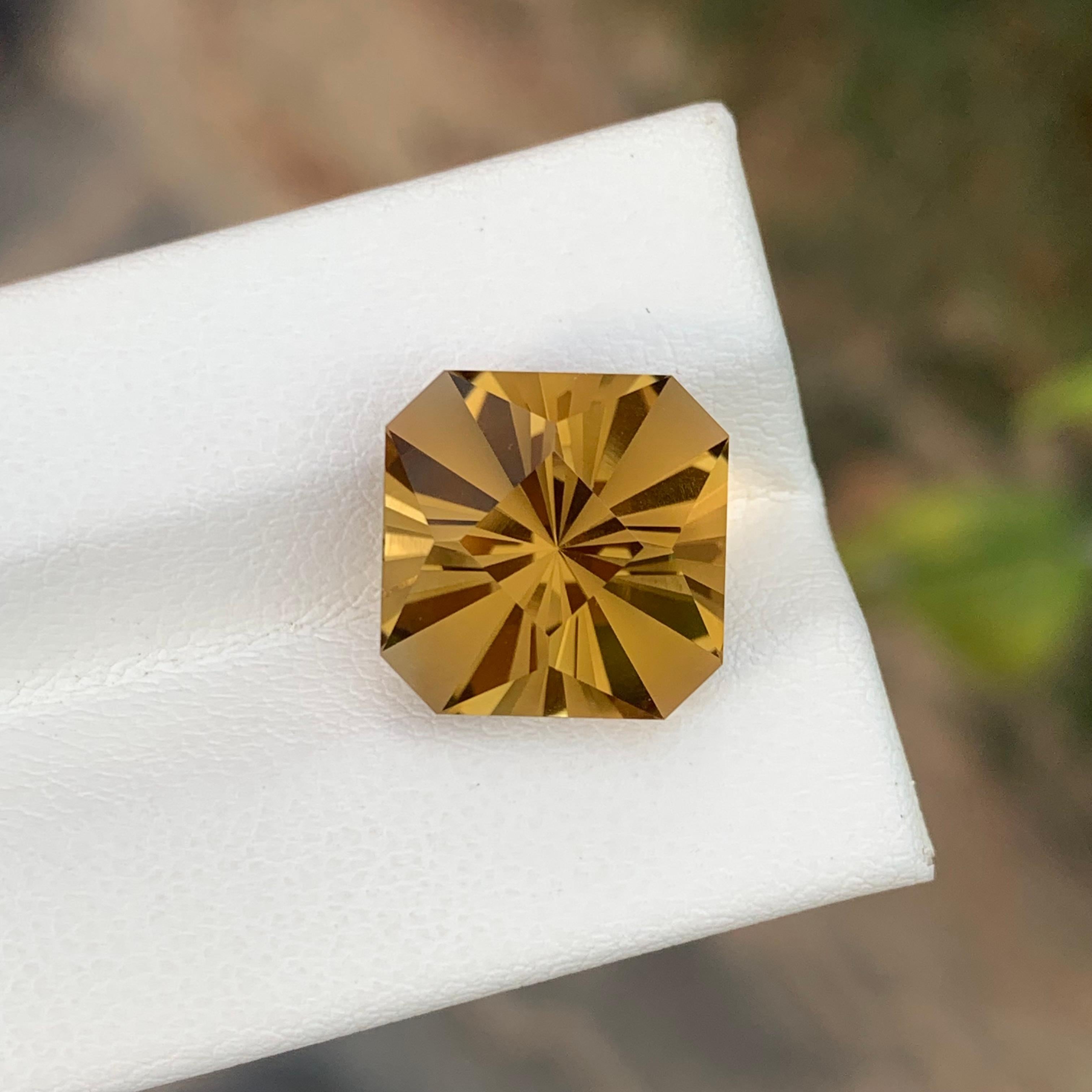 7,35 Karat Perfekter Oktagon Hanami-Schliff Lose Citrin Edelstein im Angebot 1