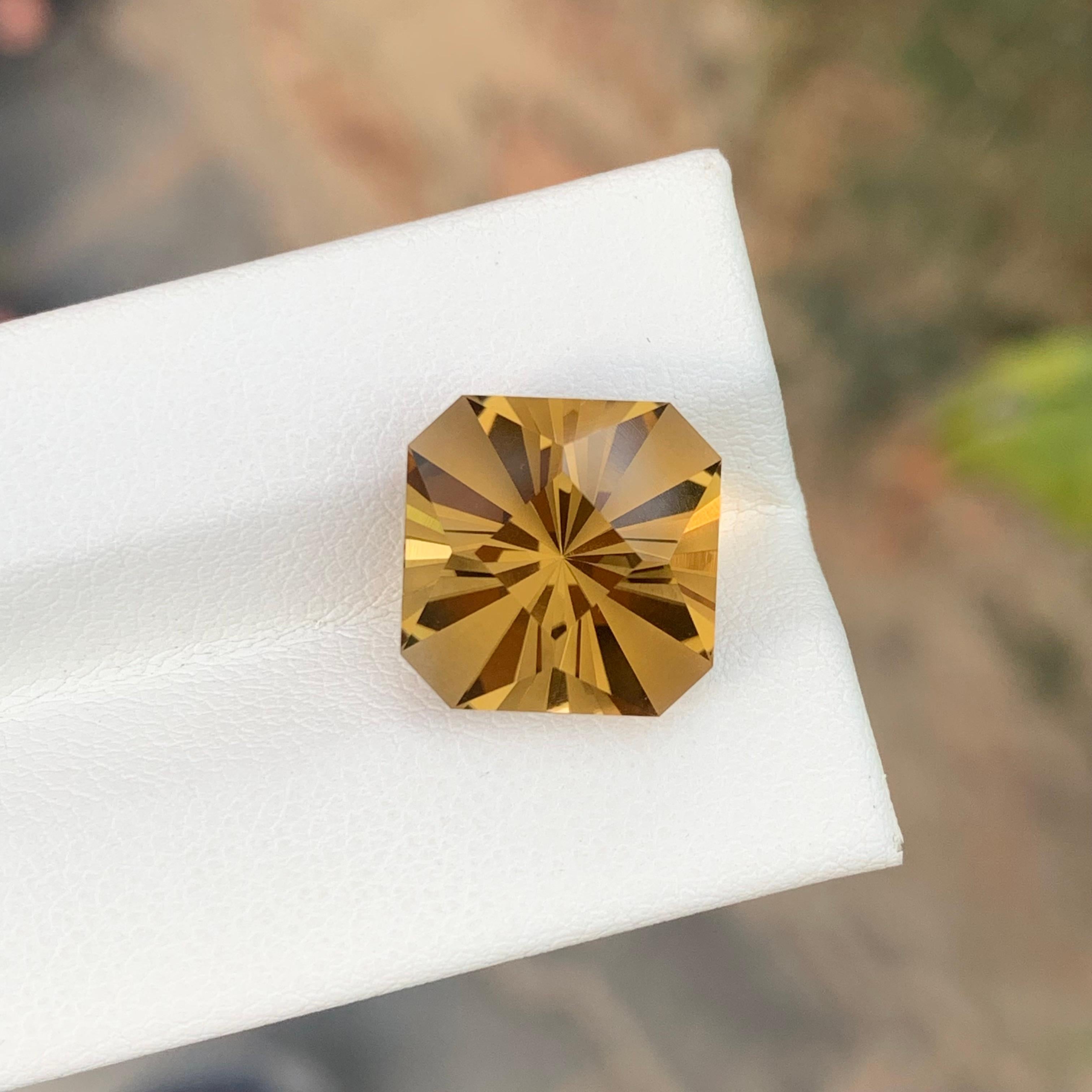 7,35 Karat Perfekter Oktagon Hanami-Schliff Lose Citrin Edelstein im Angebot 2
