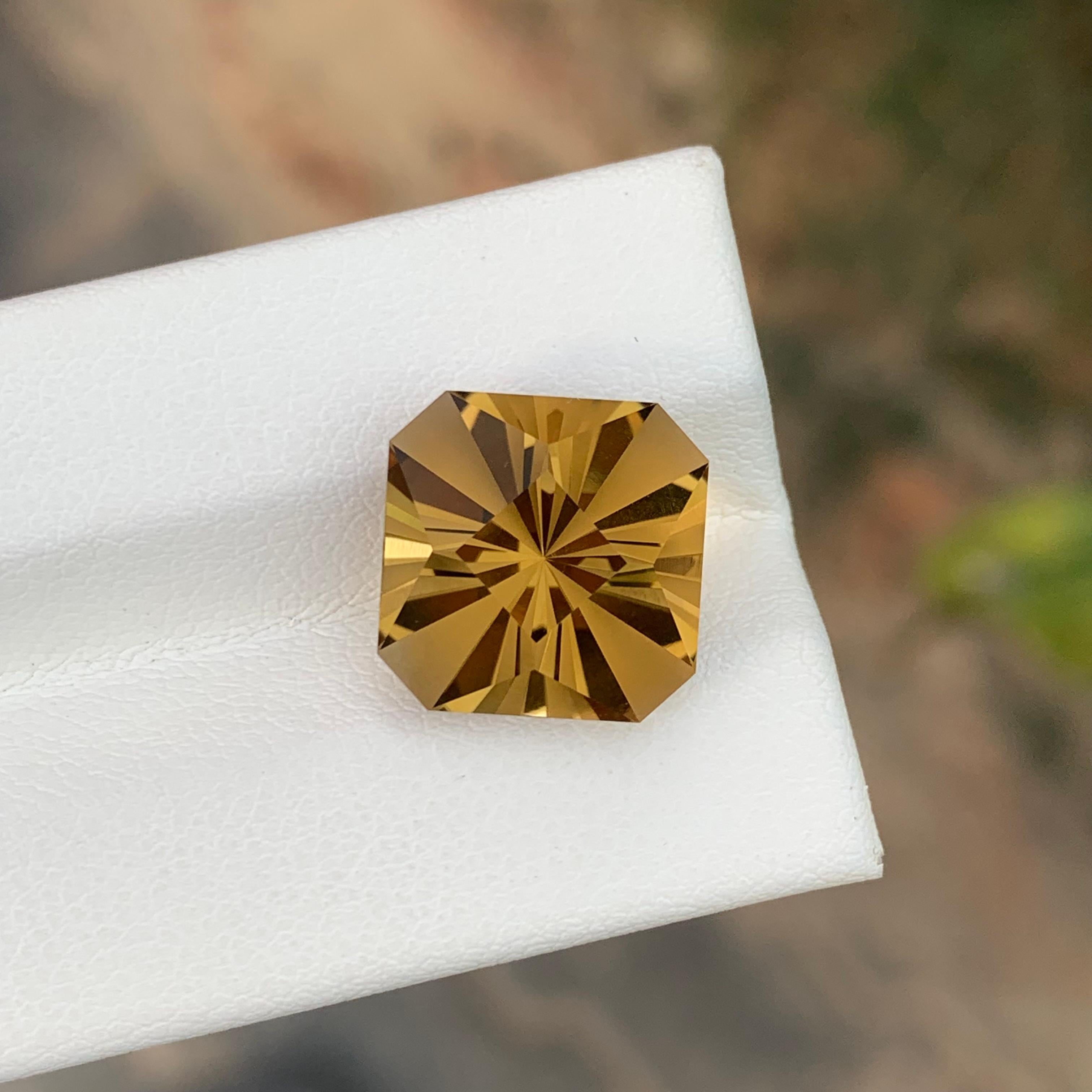 7,35 Karat Perfekter Oktagon Hanami-Schliff Lose Citrin Edelstein im Angebot 3