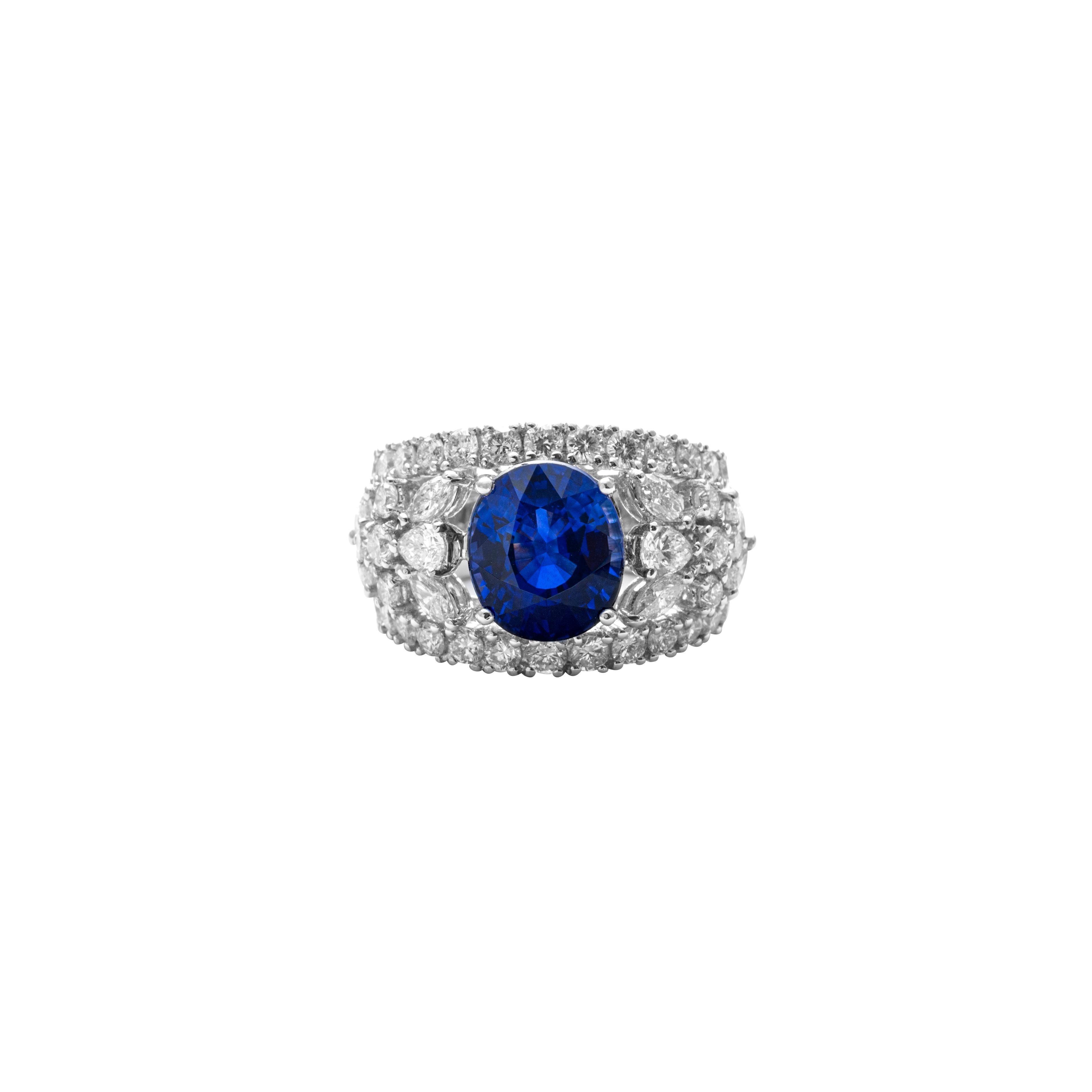 7.35ct Blue Sapphire And Diamond Ring in 18 Karat White Gold

Stunning blue sapphire and white diamonds come together to create a beautifully crafted ring set in 18 Karat white gold. This is ideal for evening wear. 

Ring Size - US 6.50
Blue
