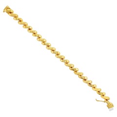 7,35MM San Marco Gold Gliederkette-Armband mit gemischter Oberfläche 14k Gelbgold