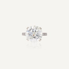 7,36 Carati Dichiarazione Brilliante Rotondo Bianco / Colore G SI Anello con diamante