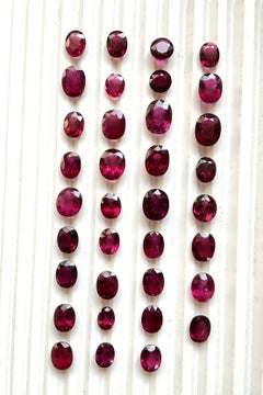 73,63 Quilates Rubelita Turmalina Corte Ovalado 35 Piezas Para Joyería Gema Natural