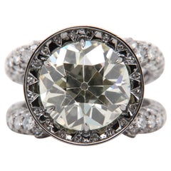 7.37 Carat European Cut in 18K Ring