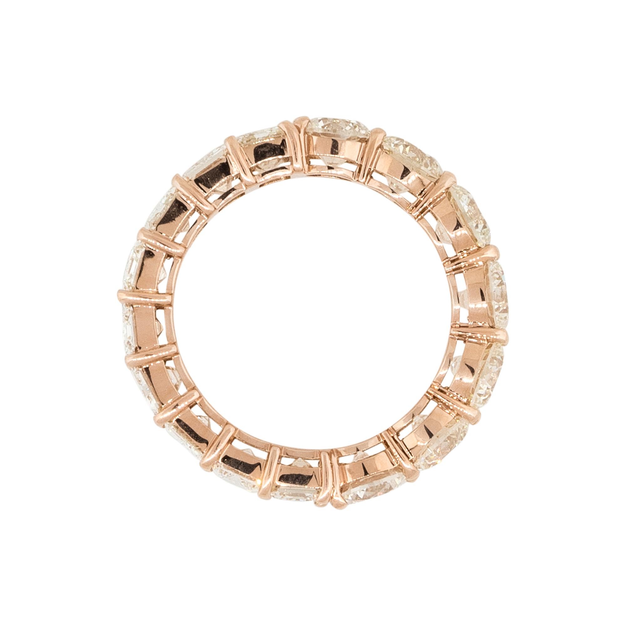 Eternity Band Diamante Redondo Brillante Natural y Corte Esmeralda 14 Kilates en Stock Moderno en venta