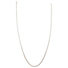 7.37 Carat Round Diamond 14 Karat Yellow Gold Tennis Necklace