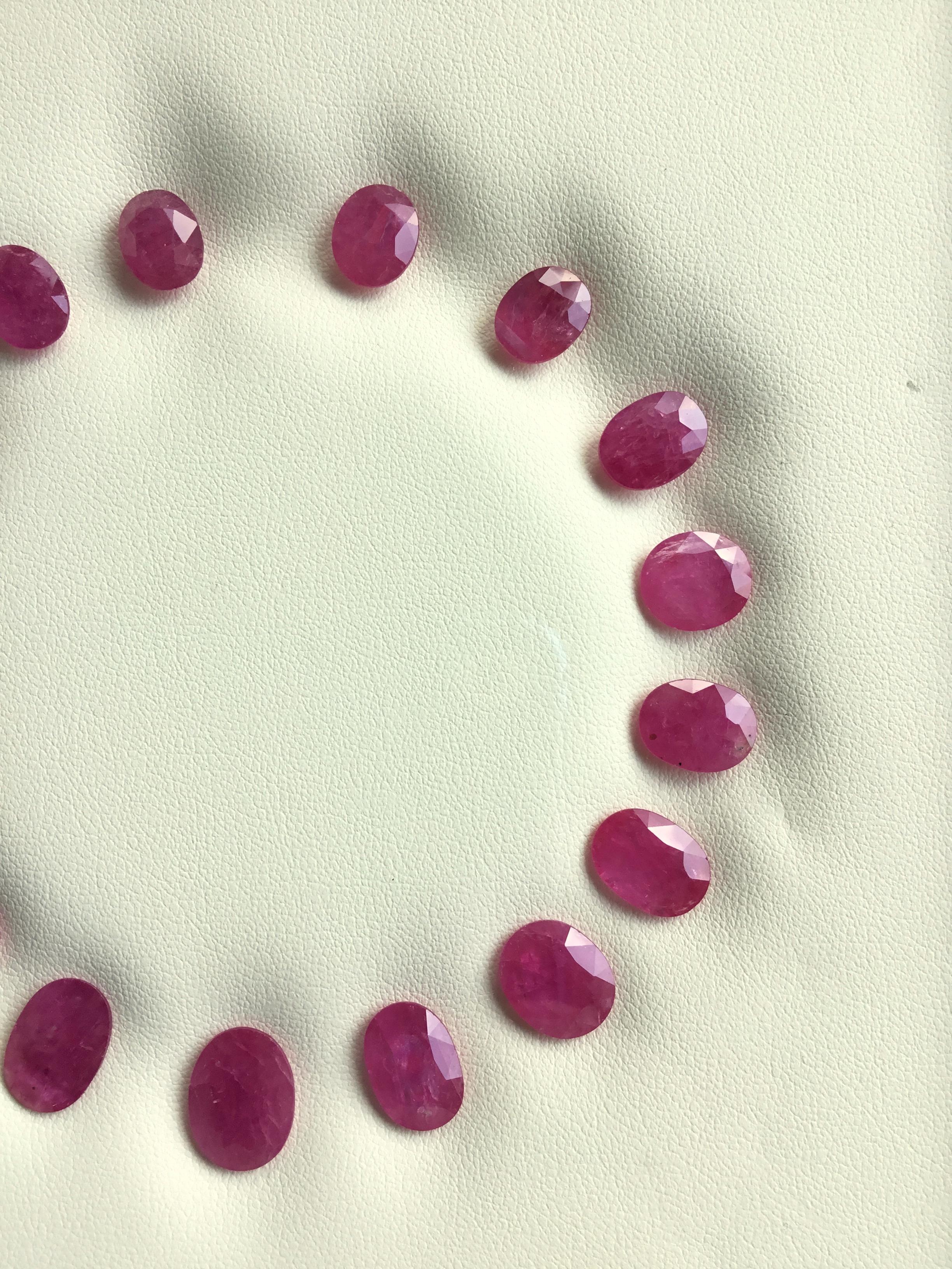 73.76 Carats Ruby Mozambique Oval Faceted Cut stone Layout Heated Natural Gem en vente 2