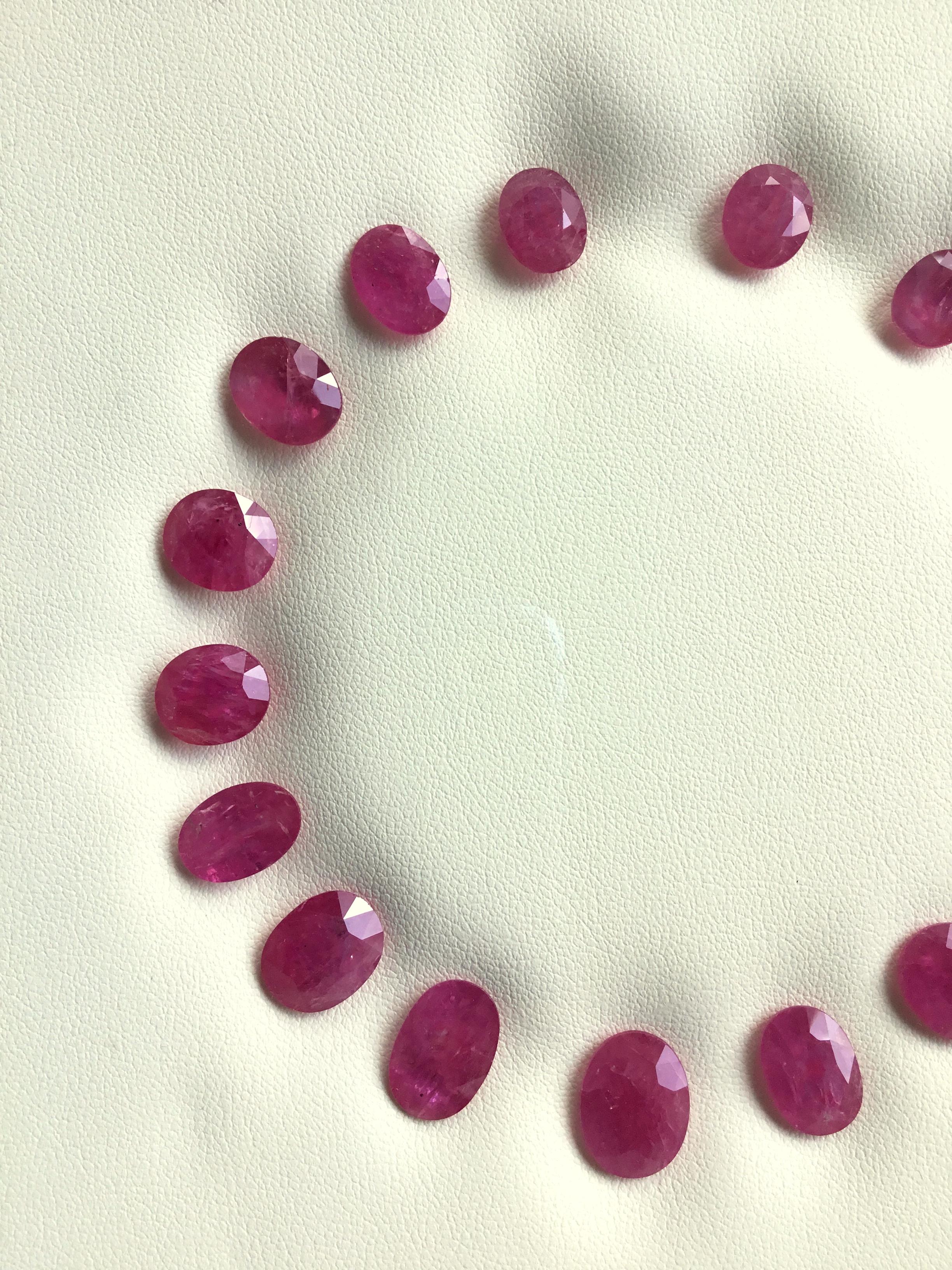 73.76 Carats Ruby Mozambique Oval Faceted Cut stone Layout Heated Natural Gem en vente 3