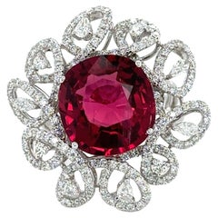 7.37 Carat Rubelite Diamond Ring