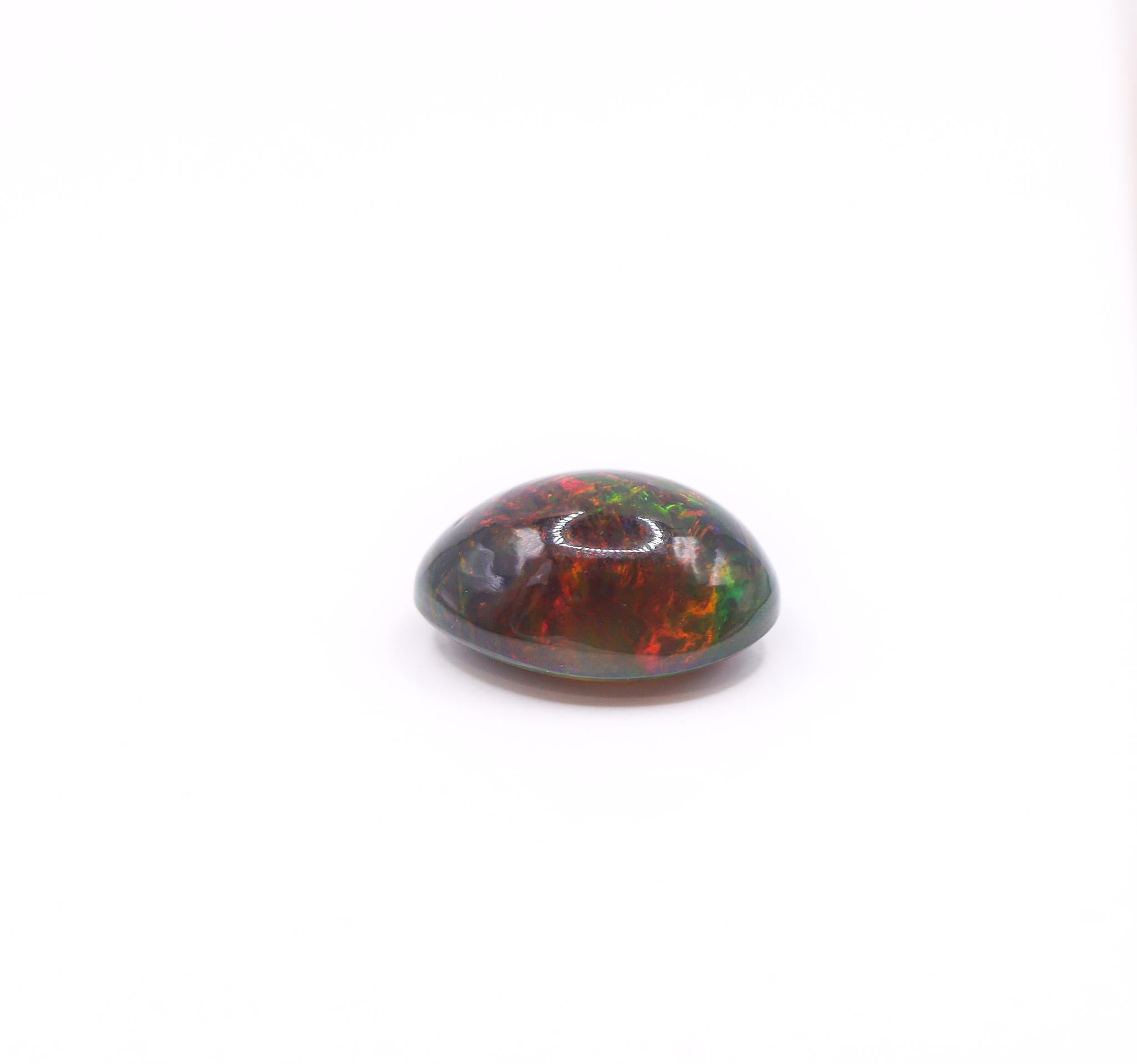 7.38 Carat Black Opal Loose Gemstone Oval 16x12mm For Sale 2