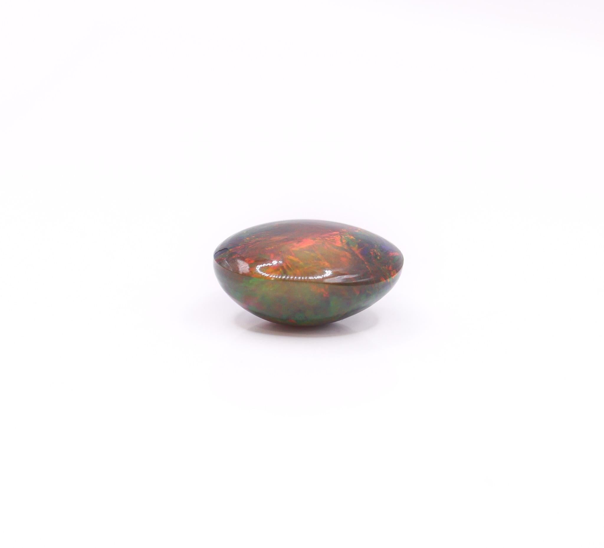 7.38 Carat Black Opal Loose Gemstone Oval 16x12mm For Sale 4