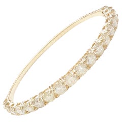 Bracciale flessibile da 7,38 carati con diamante naturale in oro giallo 14 carati