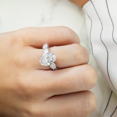 7.38 Carat Oval Diamond Ring Mixed 18K White Gold Refined Grandeur Heirloom