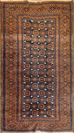 738 - Tappeto Vintage Design Fine Turkmen Afgano Bukhara