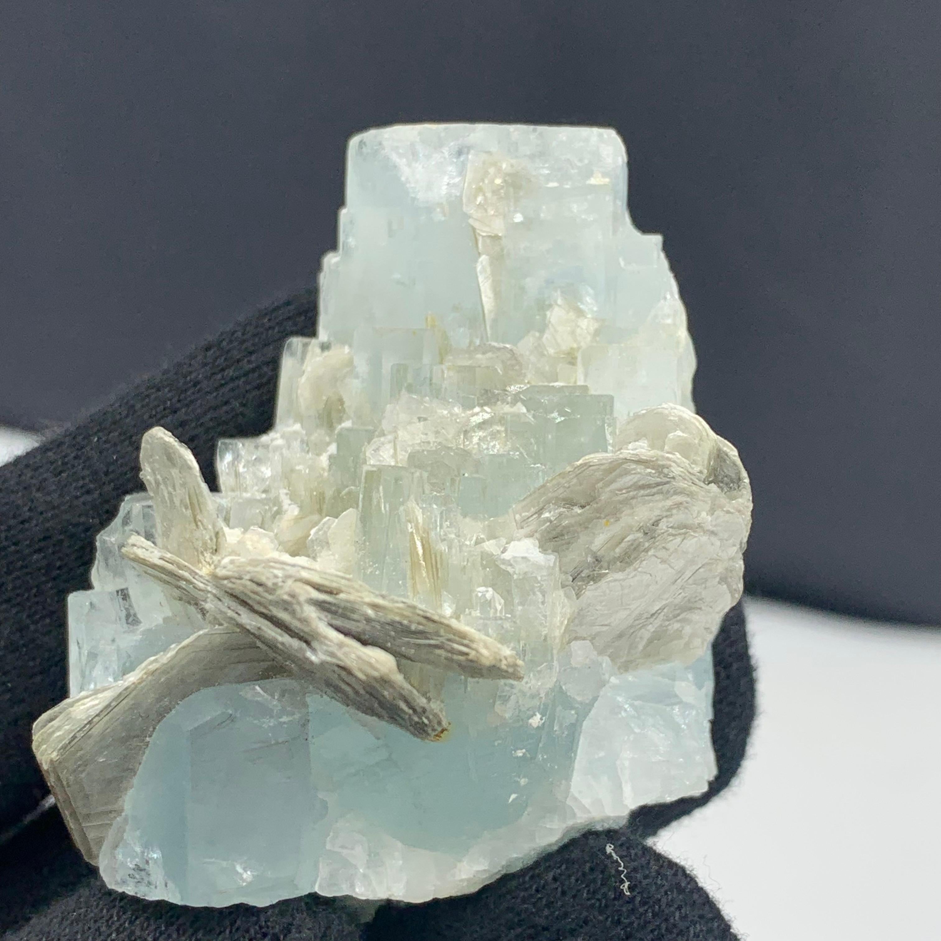 Altro 73,96 grammi di incredibile acquamarina con muscovite da Skardu, Pakistan in vendita
