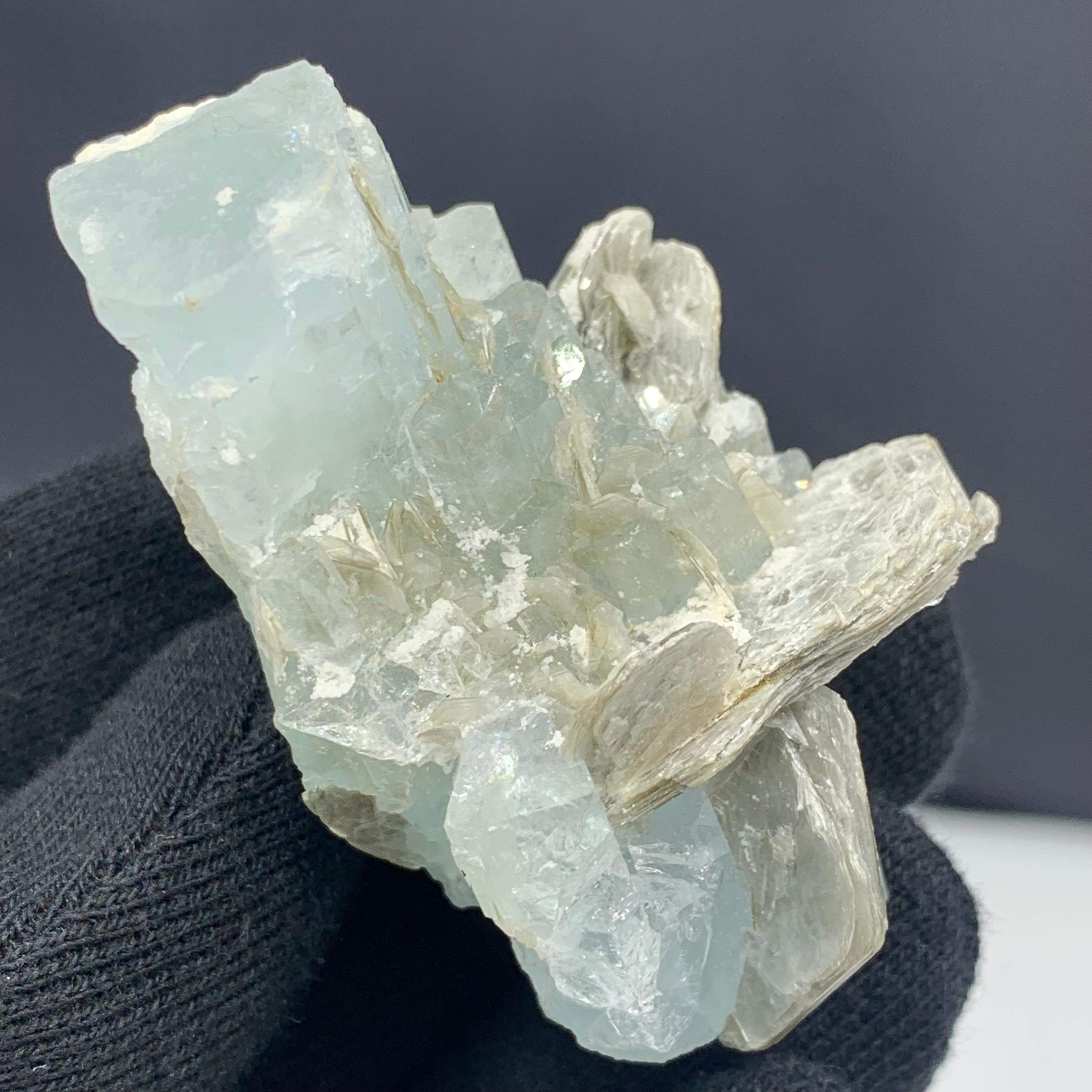 Rock Crystal 73.96 Gram Amazing Aquamarine Specimen With Muscovite From Skardu, Pakistan  For Sale