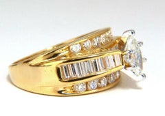 .73 Carat Natural Marquise Diamond Raised Cathedral Ring 14 Karat