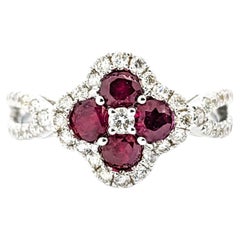 .73ctw Ruby & Diamond Ring In White Gold