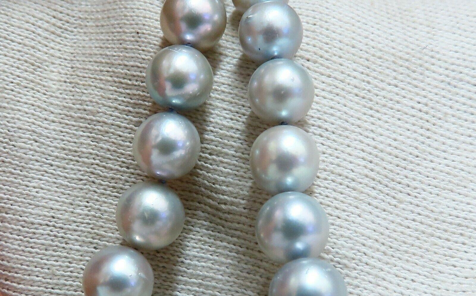 Uncut Freshwater Gray Pearls Necklace 14 Karat