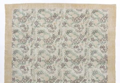 Tapis d'Anatolie vintage à motifs floraux, grand tapis fait à la main, 7,3 x 10,2 m
