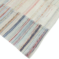 7.3x10.2 ft Vintage Multicolor Kilim, Handwoven Turkish Rag Rug, Adjustable Size