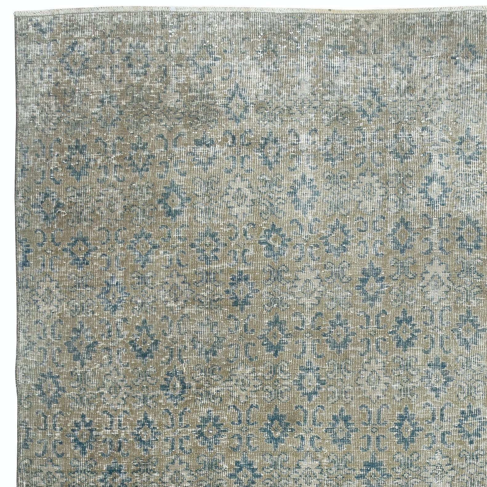 Alfombra de diseño floral vintage hecha a mano de 7,3 x 10,6 pies. Alfombra turca única Turco en venta