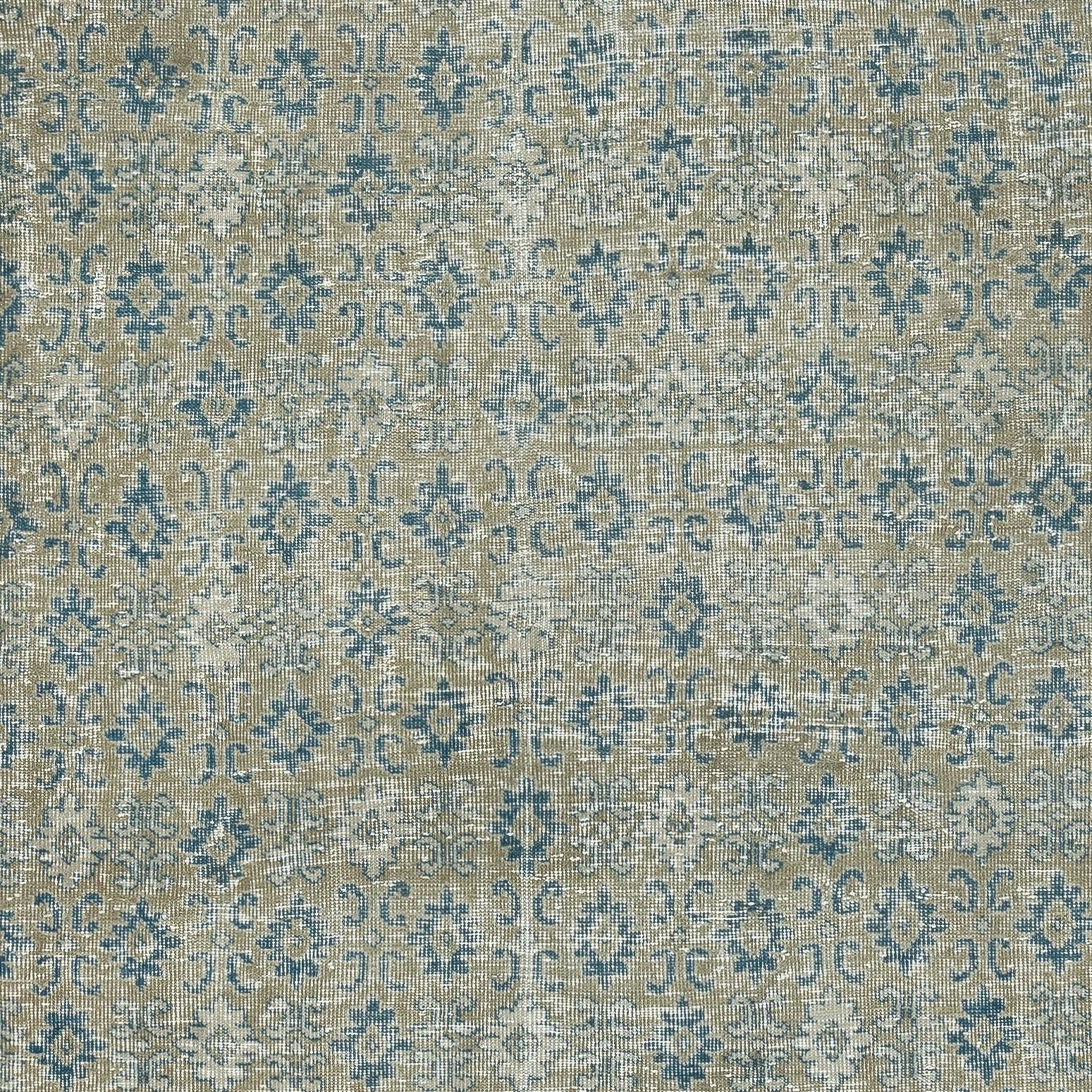 Alfombra de diseño floral vintage hecha a mano de 7,3 x 10,6 pies. Alfombra turca única Anudado a mano en venta
