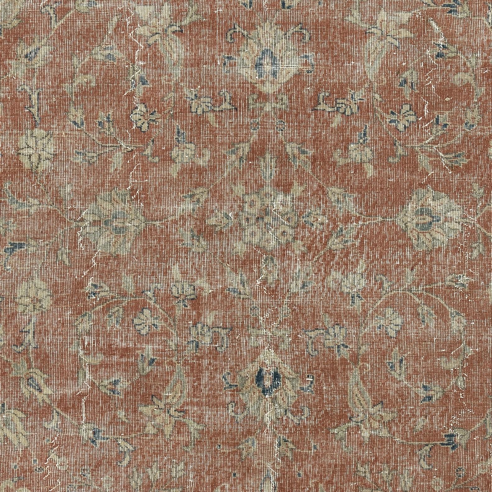 Alfombra Vintage Roja Suave Hecha a Mano 7,3x10,6 Pies. Alfombra de diseño floral única en su género Anudado a mano en venta