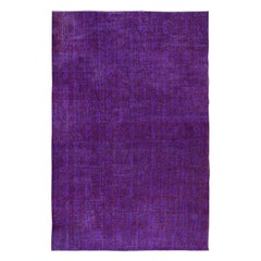 Tappeto di lana turca fatto a mano di grandi dimensioni 7,3x11 piedi nei colori viola