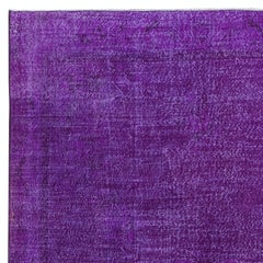 7.3x11 Ft Plain Purple Unique Handknotted Large Rug. Modern Turkish Bohem Carpet