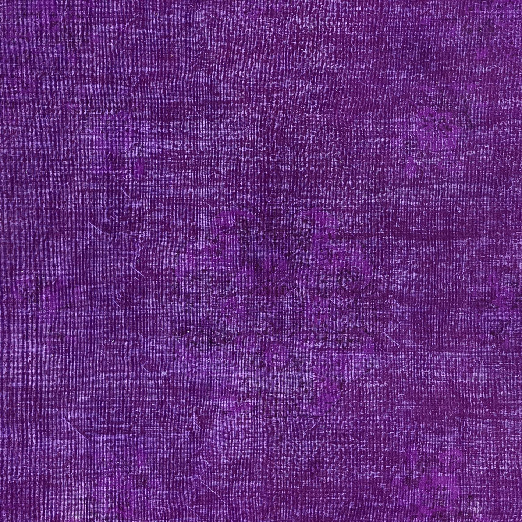 Hand-Woven 7.3x11 Ft Plain Purple Unique Handknotted Large Rug. Modern Turkish Bohem Carpet For Sale