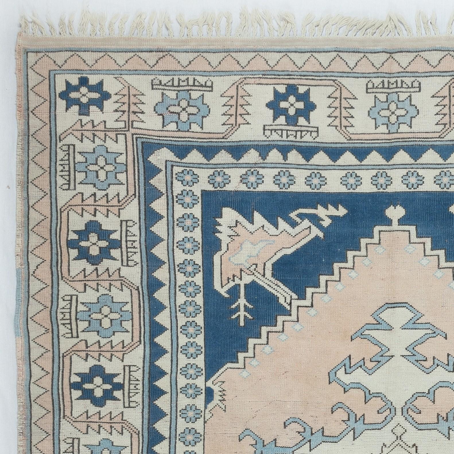 7.3x11.2 Ft Dekorativer türkischer Vintage-Teppich, handgefertigt, 100 % Wolle, Vintage (Türkisch) im Angebot
