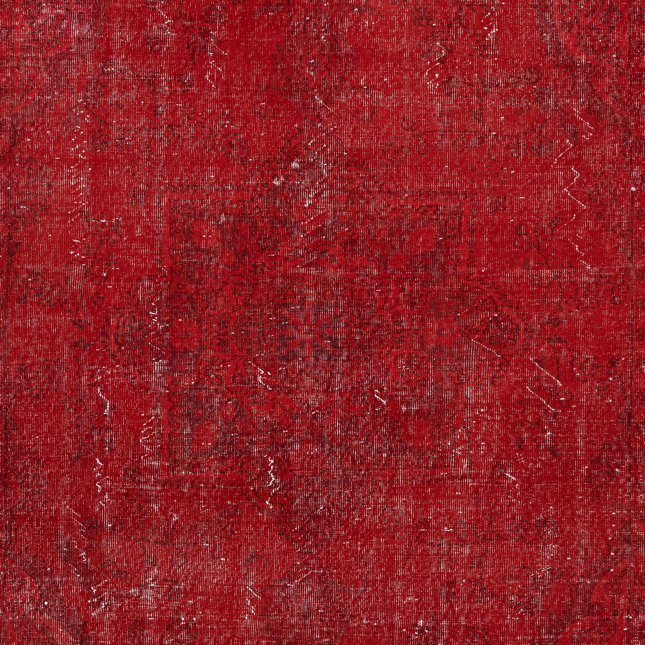 7.3x11.2 Ft Vintage Handgefertigter türkischer Teppich in Rot für zeitgenössische Interieurs (Türkisch) im Angebot