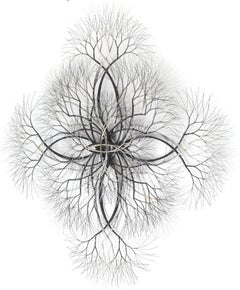 73"x73" Metal Wall Sculpture in Stainless and Bronze #768