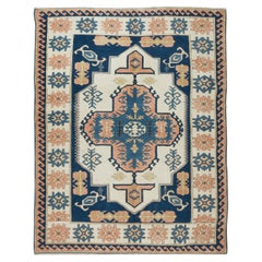 7,2 Ft Central Anatolian Handgefertigter traditioneller Teppich, Vintage Geometrischer Teppich