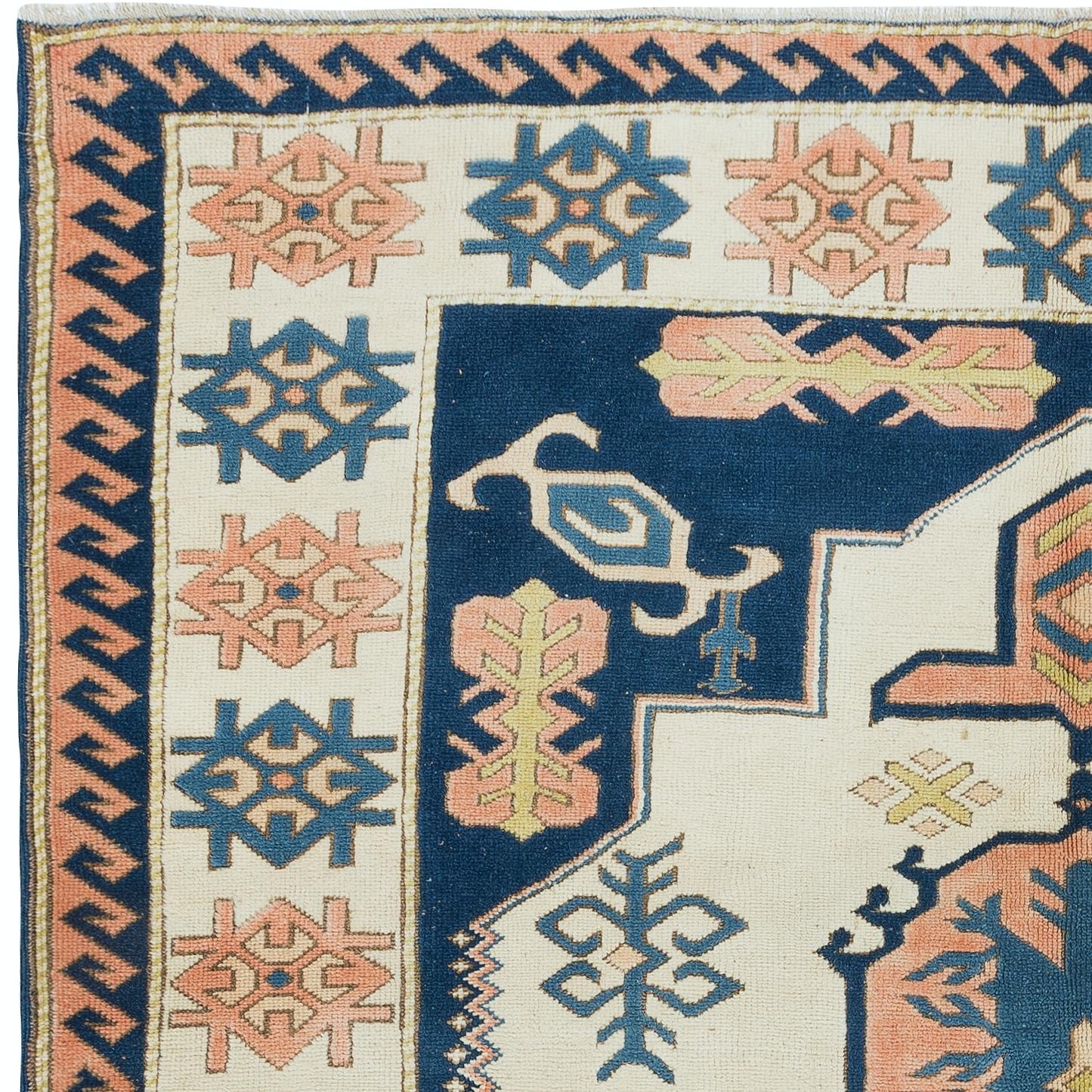7.3x9.2 Ft Dekorativer türkischer Teppich, handgeknüpfter, geometrischer Teppich, 100 % Wolle (Handgewebt) im Angebot