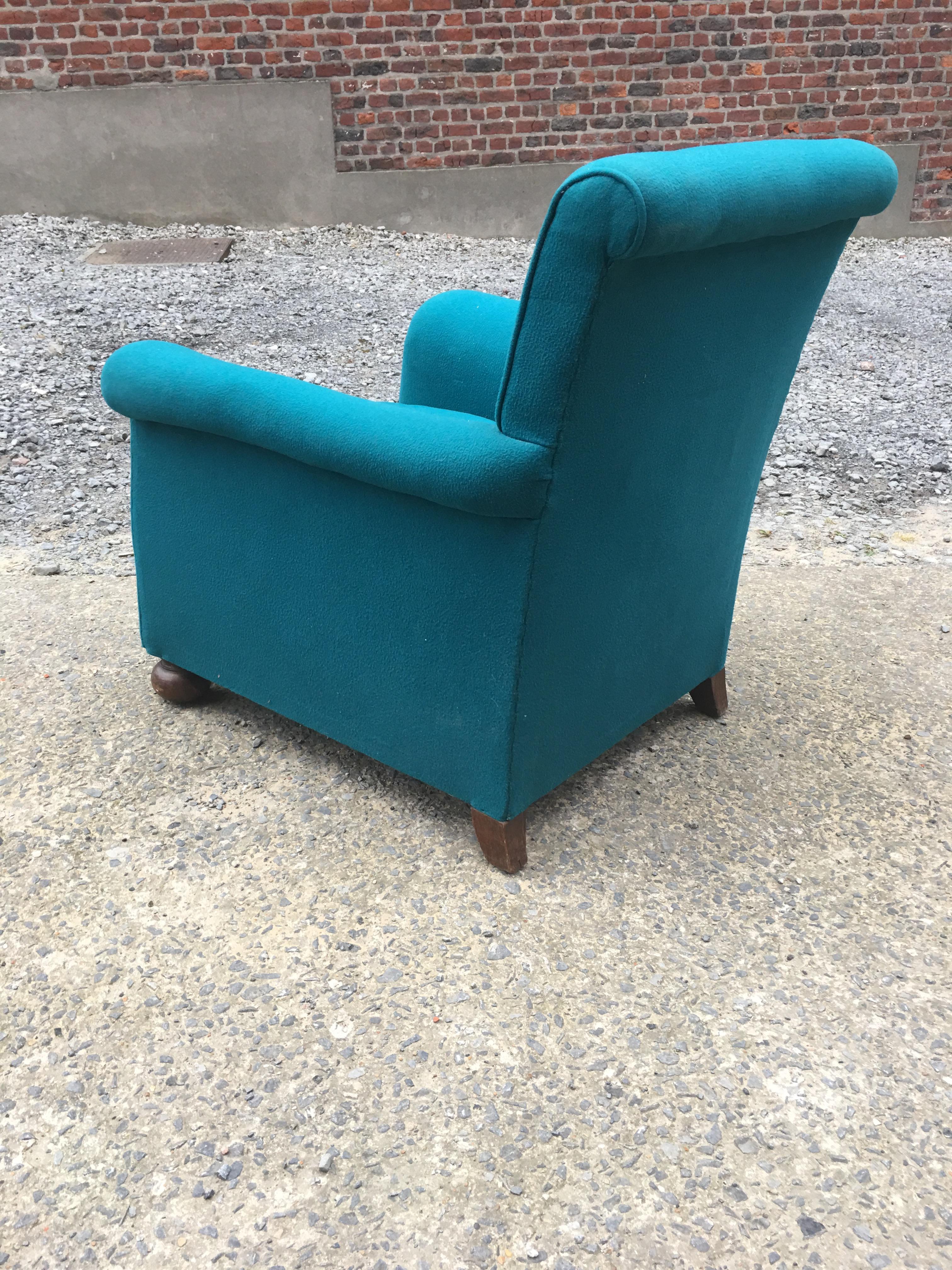 74/5000 Pair of Art Deco Armchairs, in the Style of Jules Leleu, circa 1940-1950 For Sale 3