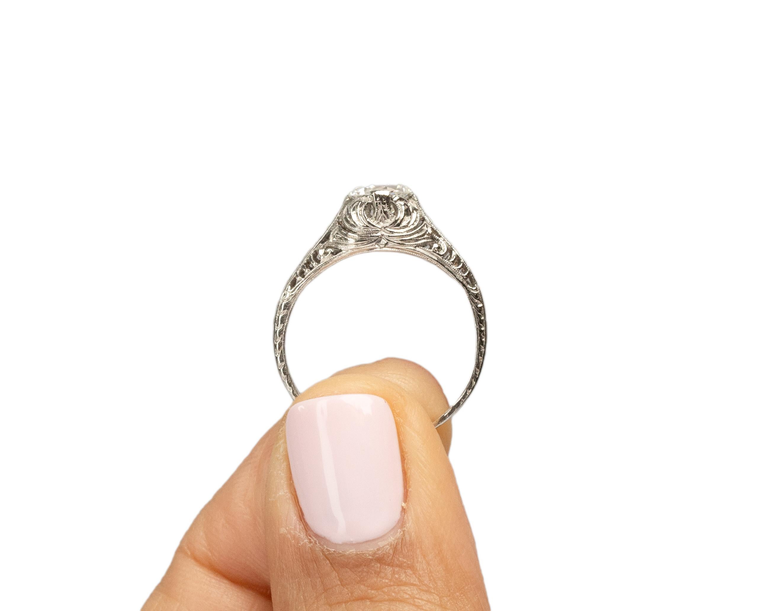 .74 Carat Diamond Platinum Engagement Ring For Sale 1