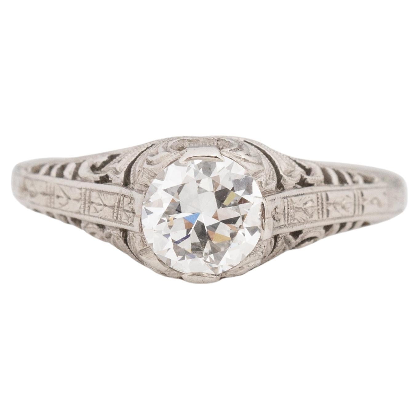 .74 Carat Diamond Platinum Engagement Ring For Sale