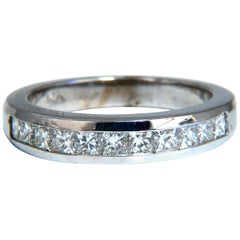 .74 Carat Natural Princess Cut Diamonds Channel Band 14 Karat Gold Ring*